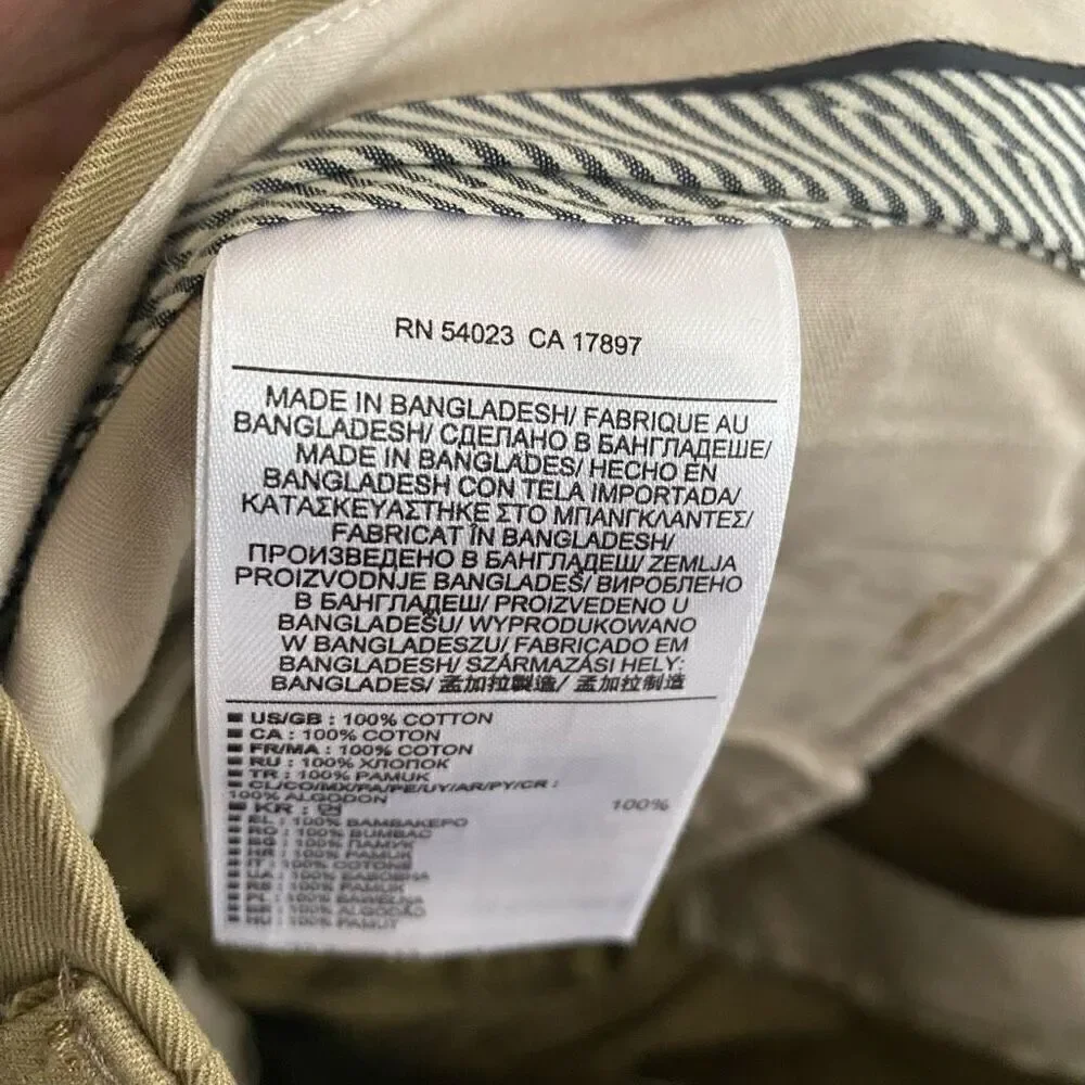 Banana republic men L/34 waist 100% cotton Aiden slim chino tan